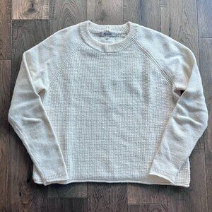 Madewell Waffle Knit Merino Cotton Crewneck Sweater Ivory Size XS